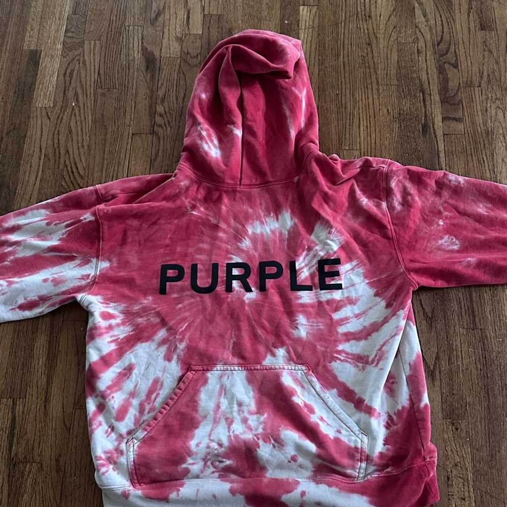 Red and White Tie-Dye Hoodie